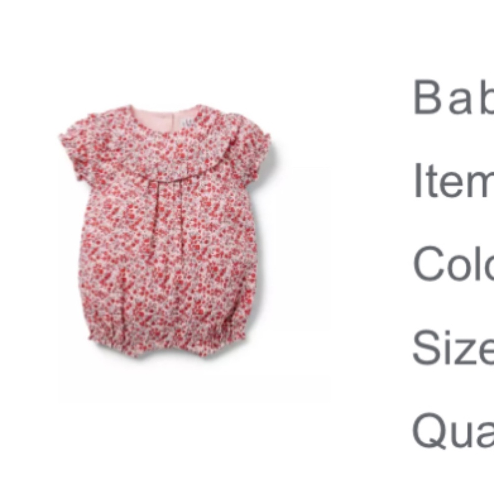 Janie and Jack Ditsy Floral Bubble